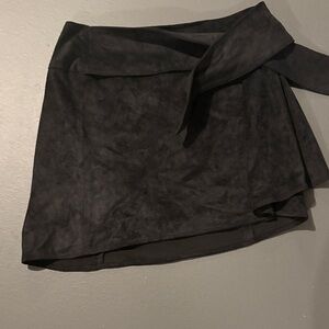 Express Black Suede Mini Skirt